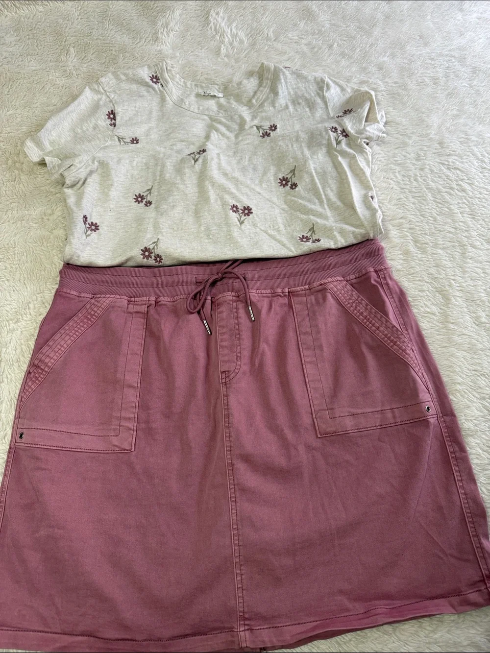 Maurices Mauve Drawstring A-Line Skirt